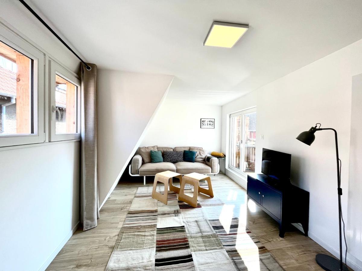 Sous Les Toits Avec Garage Et Terrasse A Ribeauville Luaran gambar